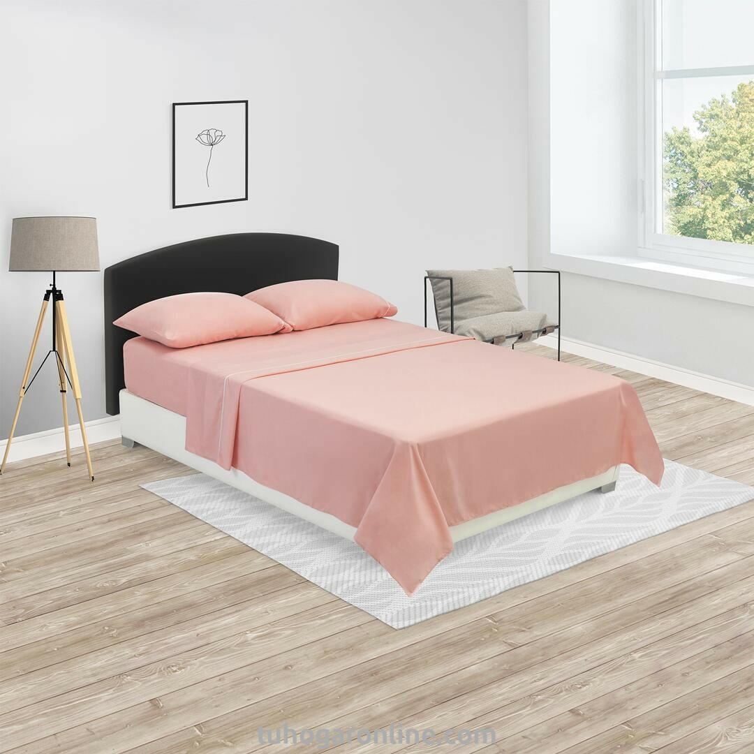 Juego De Sábanas Línea Básicos Rosado Claro 