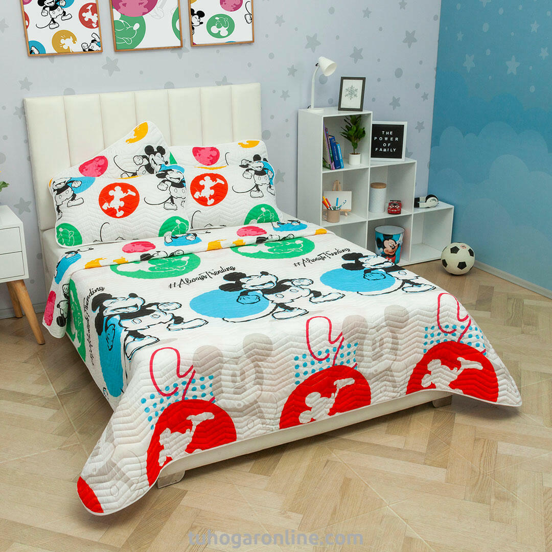 CUBRELECHO PRENSADO CAMA DOBLE DISNEY MICKEY