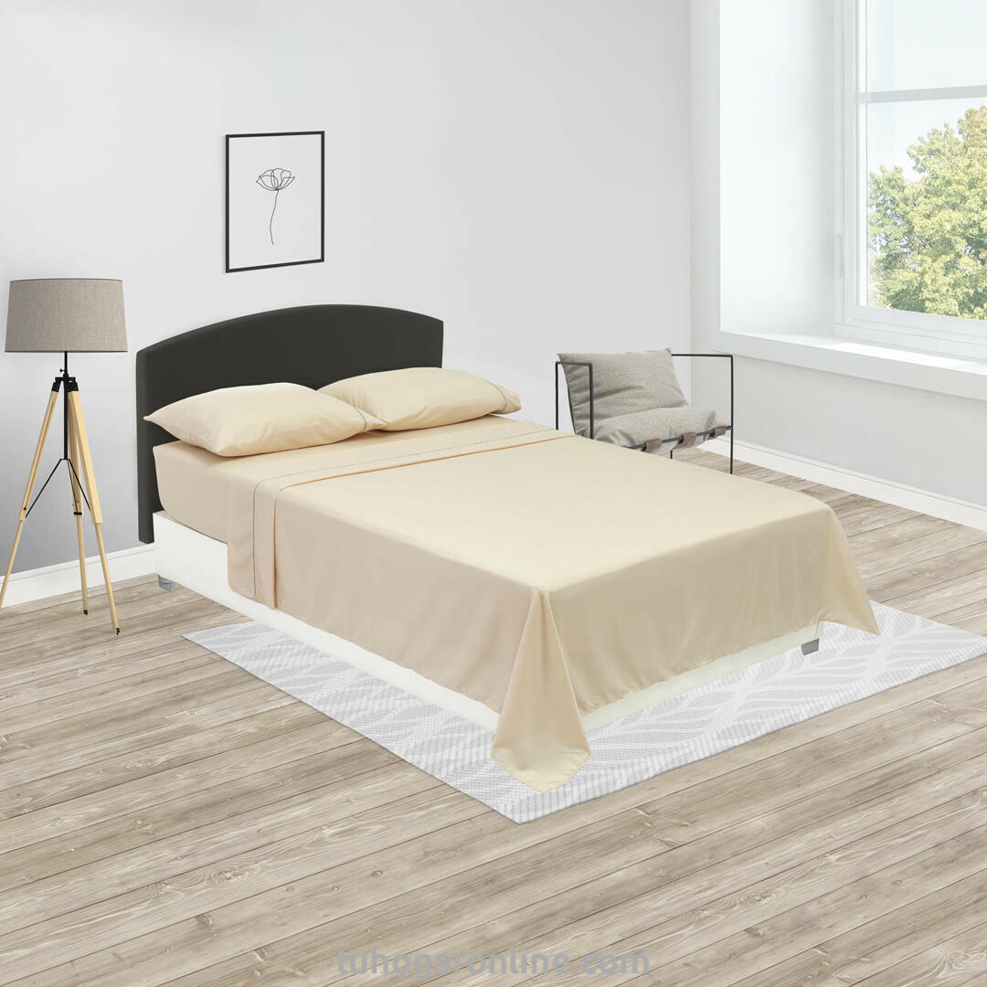 JUEGO DE SÁBANAS MICROFIBRA SUAVIZADA BÁSICA BEIGE