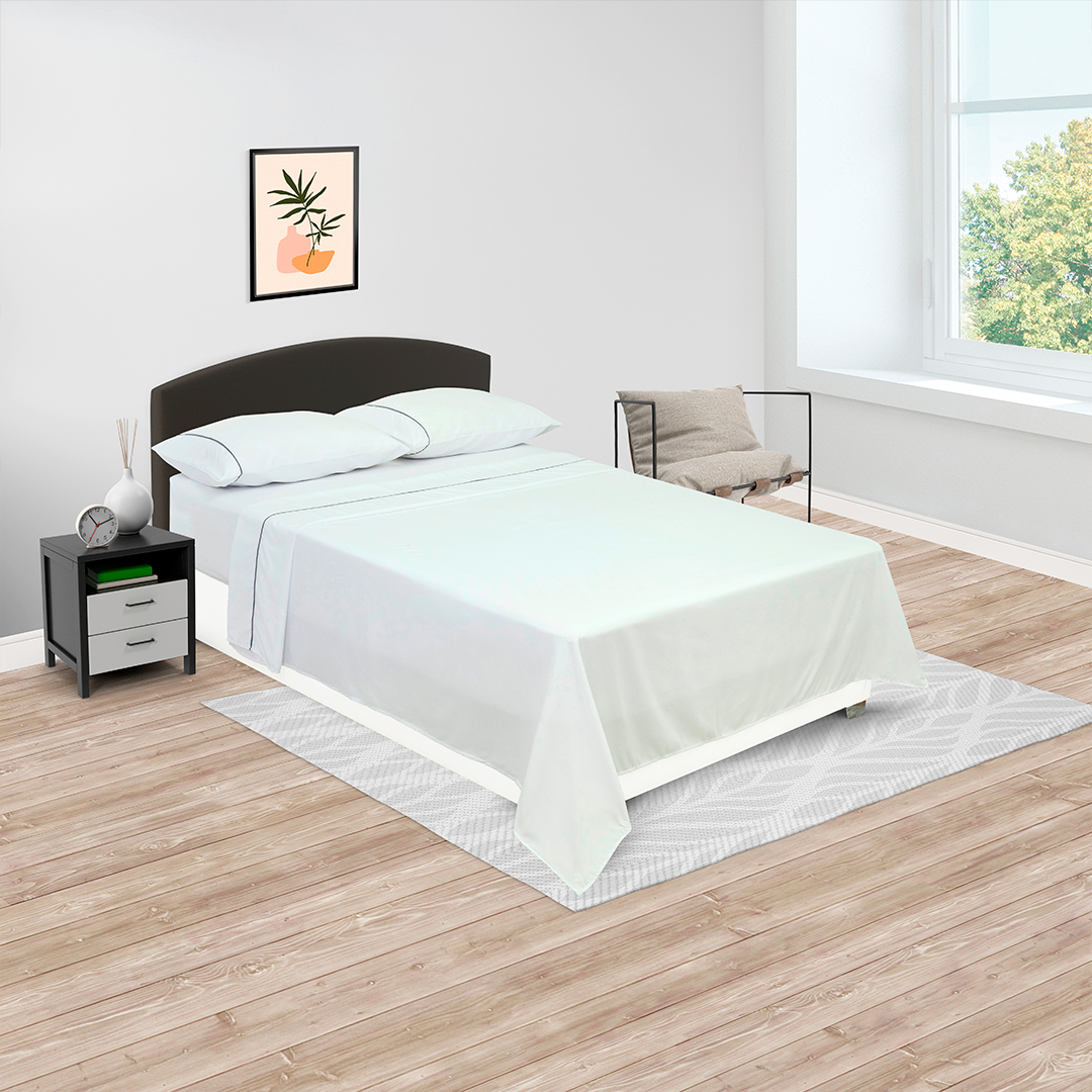 Juego De Sábanas Linea Básicos Blanco Suavizada