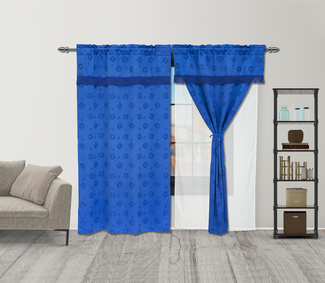 Cortina Fleco Grueso  Azul