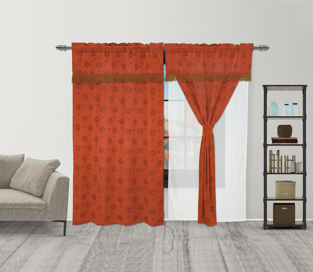 Cortina Fleco Grueso  Naranja