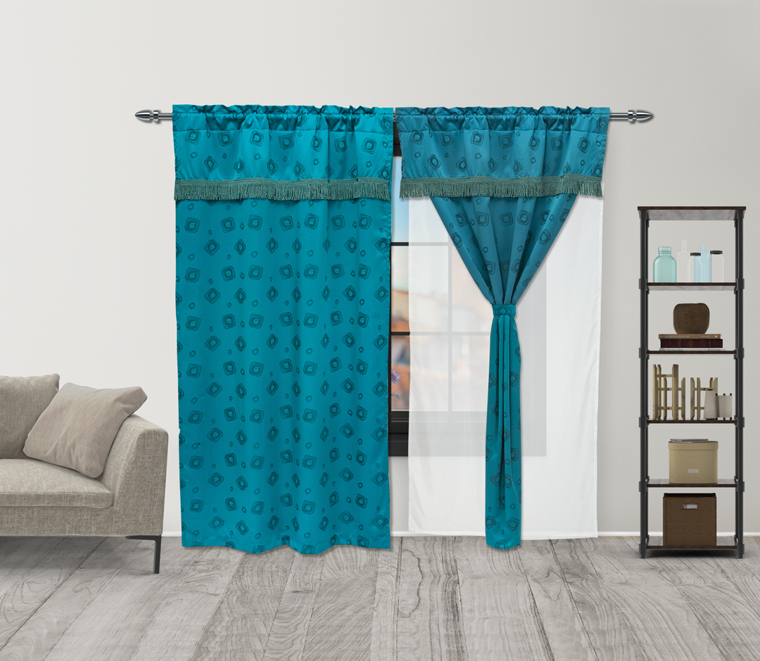 Cortina Fleco Grueso  Azul Petroleo