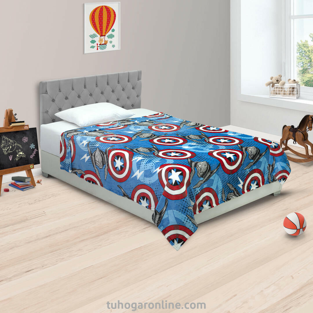 COBIJA INFANTIL PIEL DE DURAZNO MARVEL AVENGERS