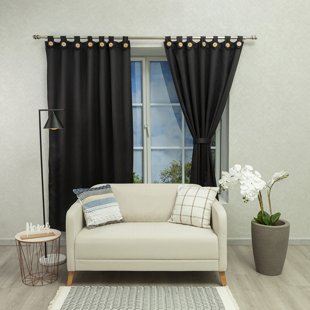 COPIA Cortina Black Out Anti-Luz Baltica Boton Plateada Aislantes