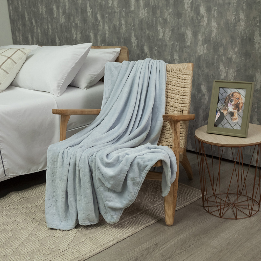 Cobija Comfortsoft Azul Nieve Estrellas Suave