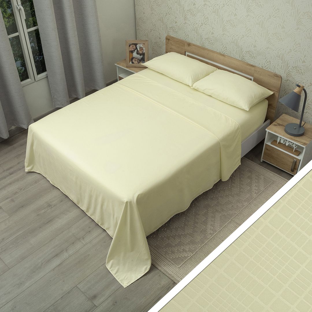 Juego De Sábana Monet Vitral Crema