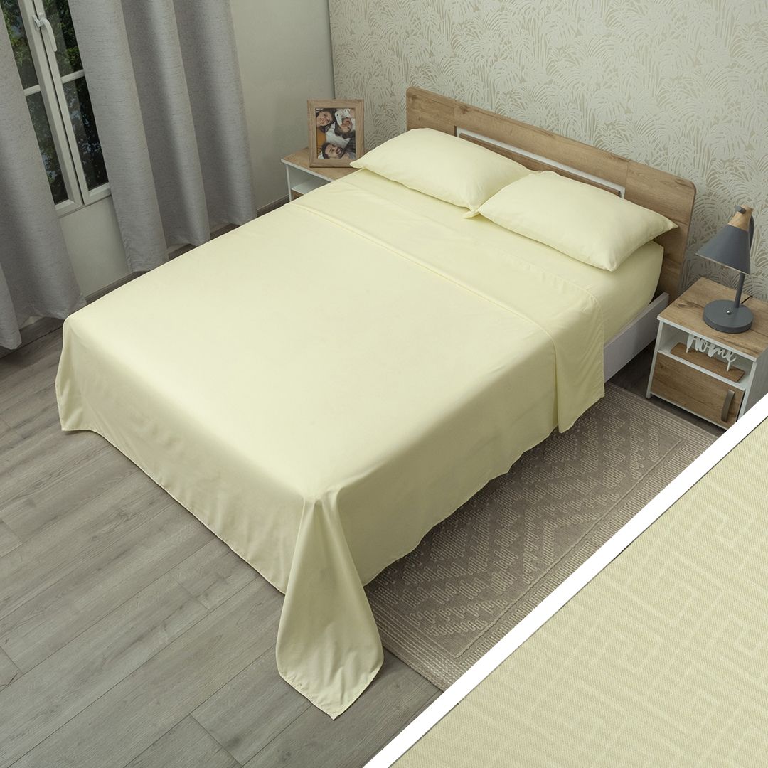 Juego De Sábana Monet Trama Zen Crema