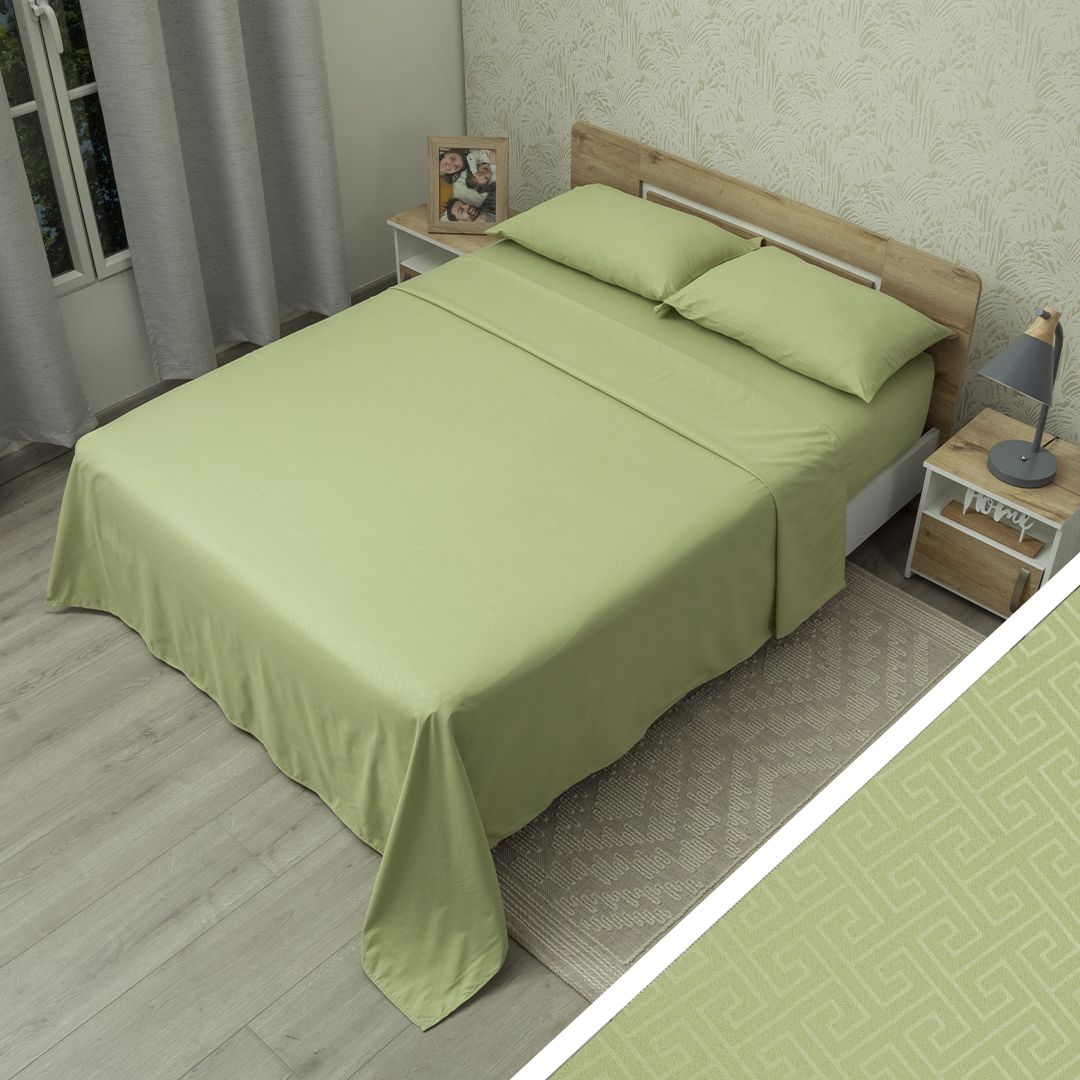 Juego De Sábana Monet Trama Zen Verde