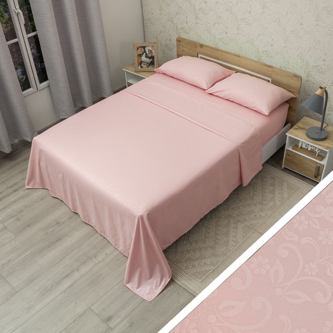 Juego De Sábana Monet Relieve Rosa