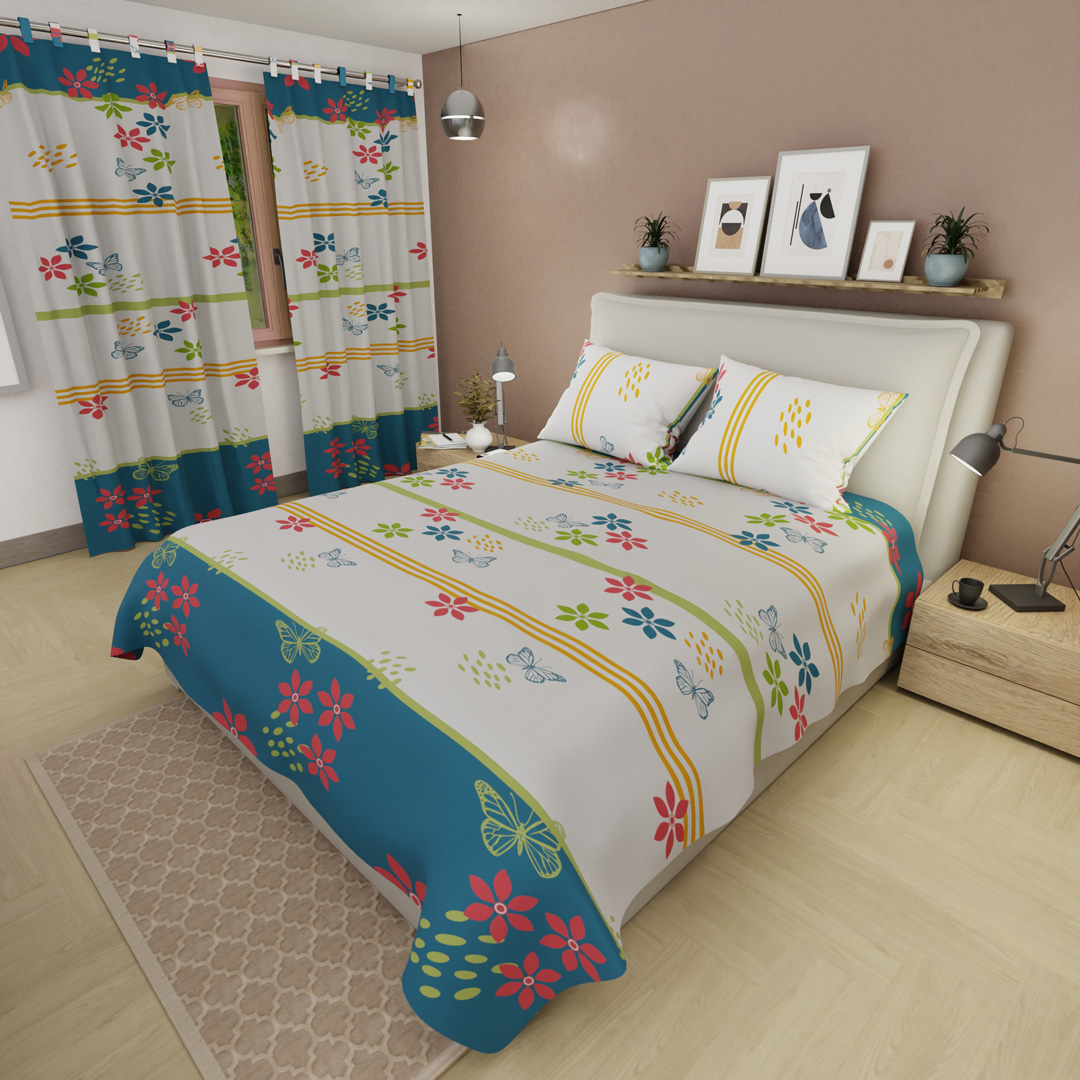 Juego de Sábanas Microfibra Suavizada Amanecer en el Jardín