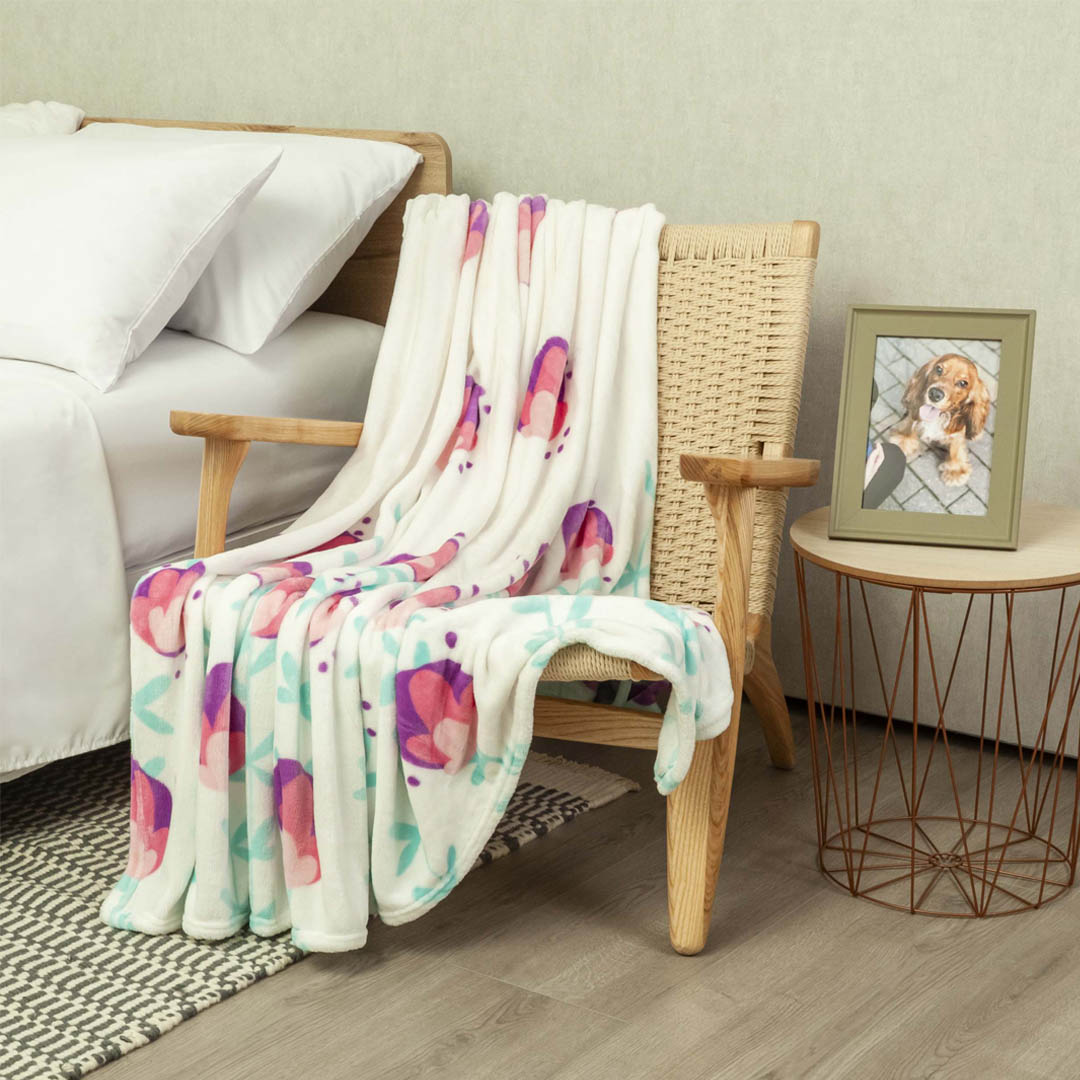 Cobija Piel De Durazno Tulipanes de Verano