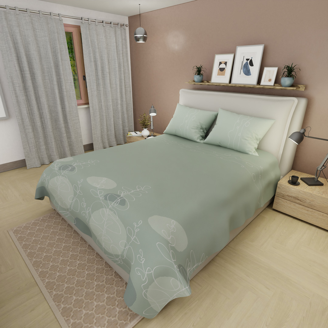 Juego de Sábanas de 250 Hilos Verde Calma