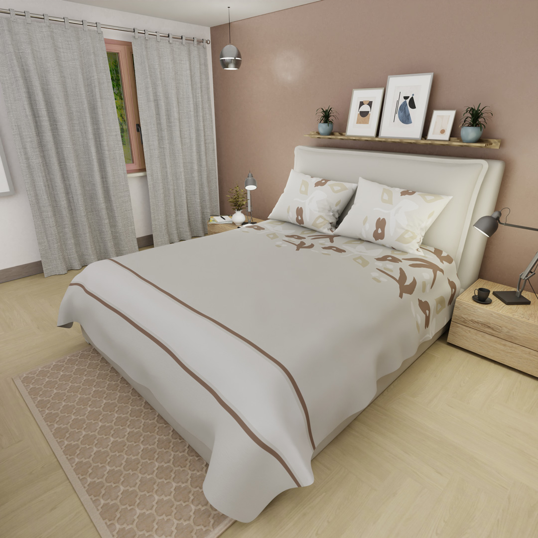 Juegos de Sábanas 250 Hilos  Dulce Abstracción Beige