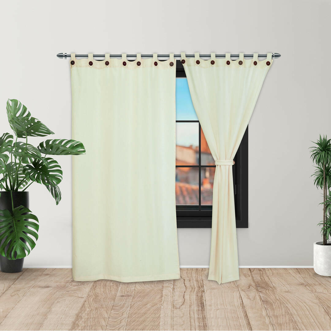 CORTINA RAMIA BOTÓN ANCESTRAL BLANCO HUESO