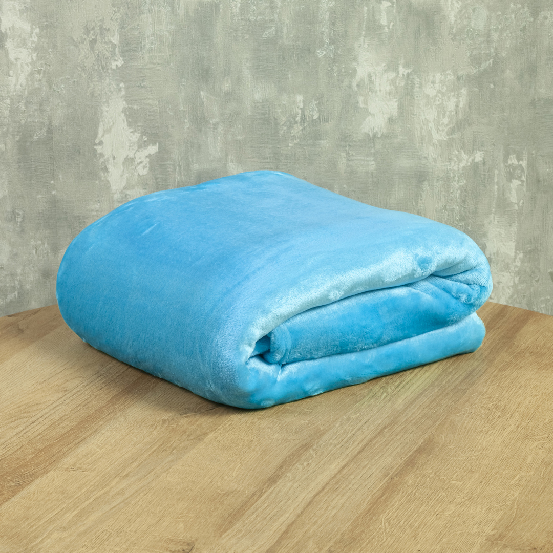 Cobija Piel Durazno Soft Azul Aqua
