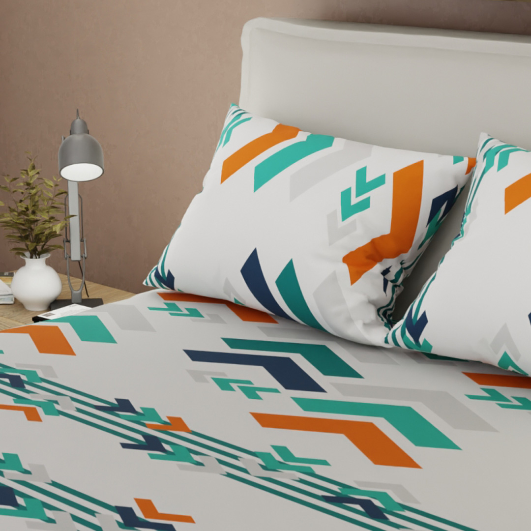 Sábana Ajustable Esencia Acua Colorida