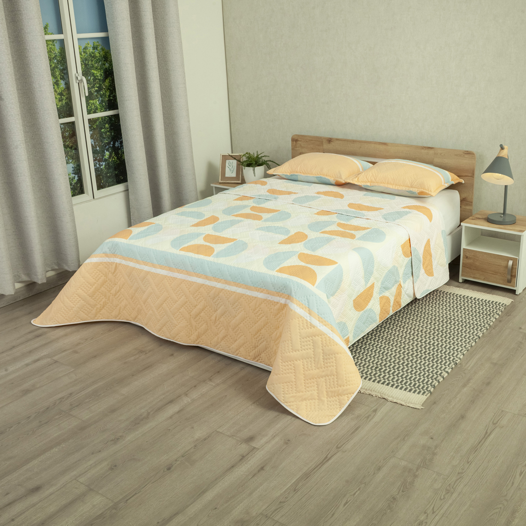 Cubrelecho Termosellado Doble Faz Style Curvas del Tiempo