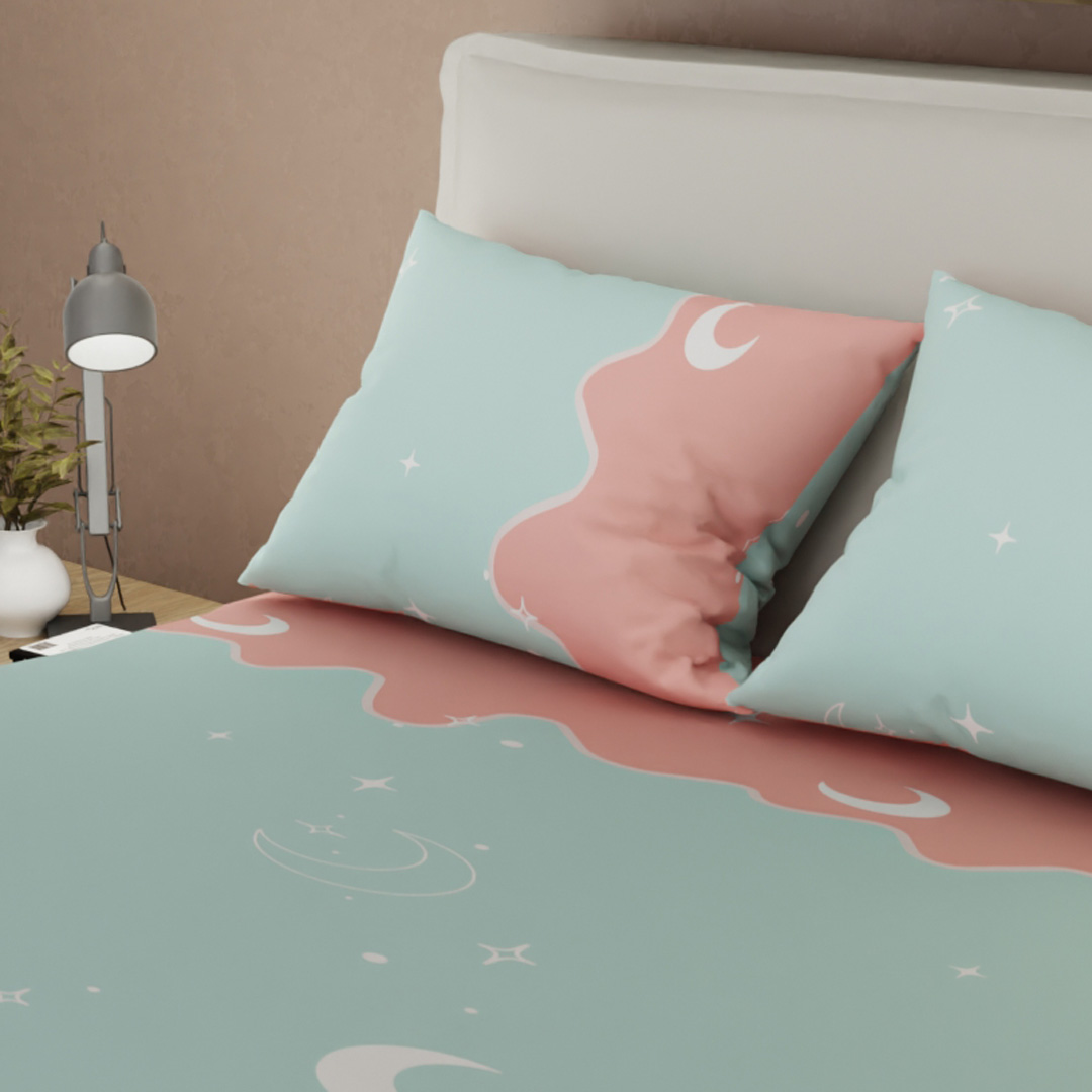 Sabana Semijuego Style Sueño Lunar En Rosa