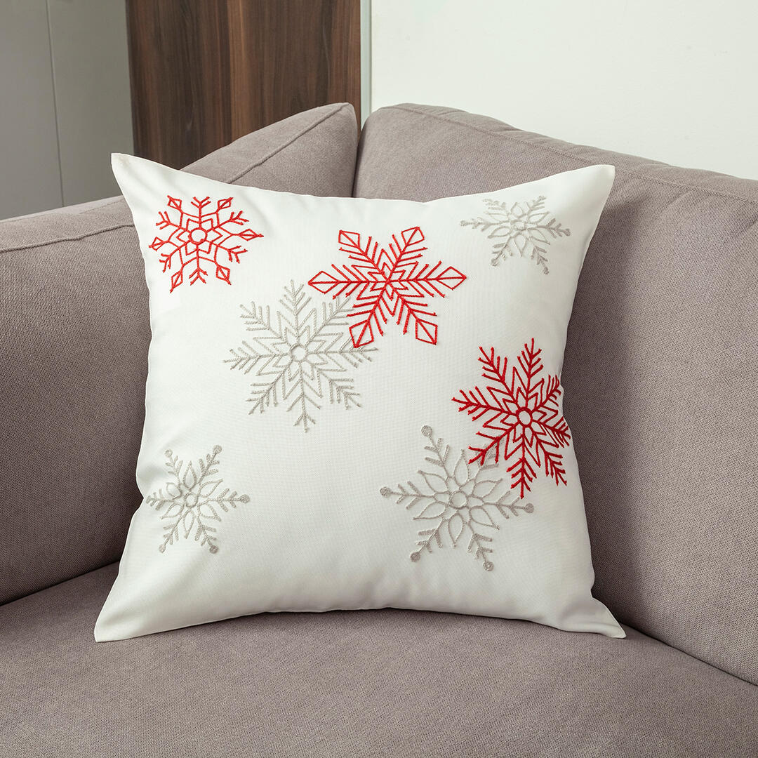 Par De Forros Navideño Bordado Estrellas De Belén Fondo Blanco