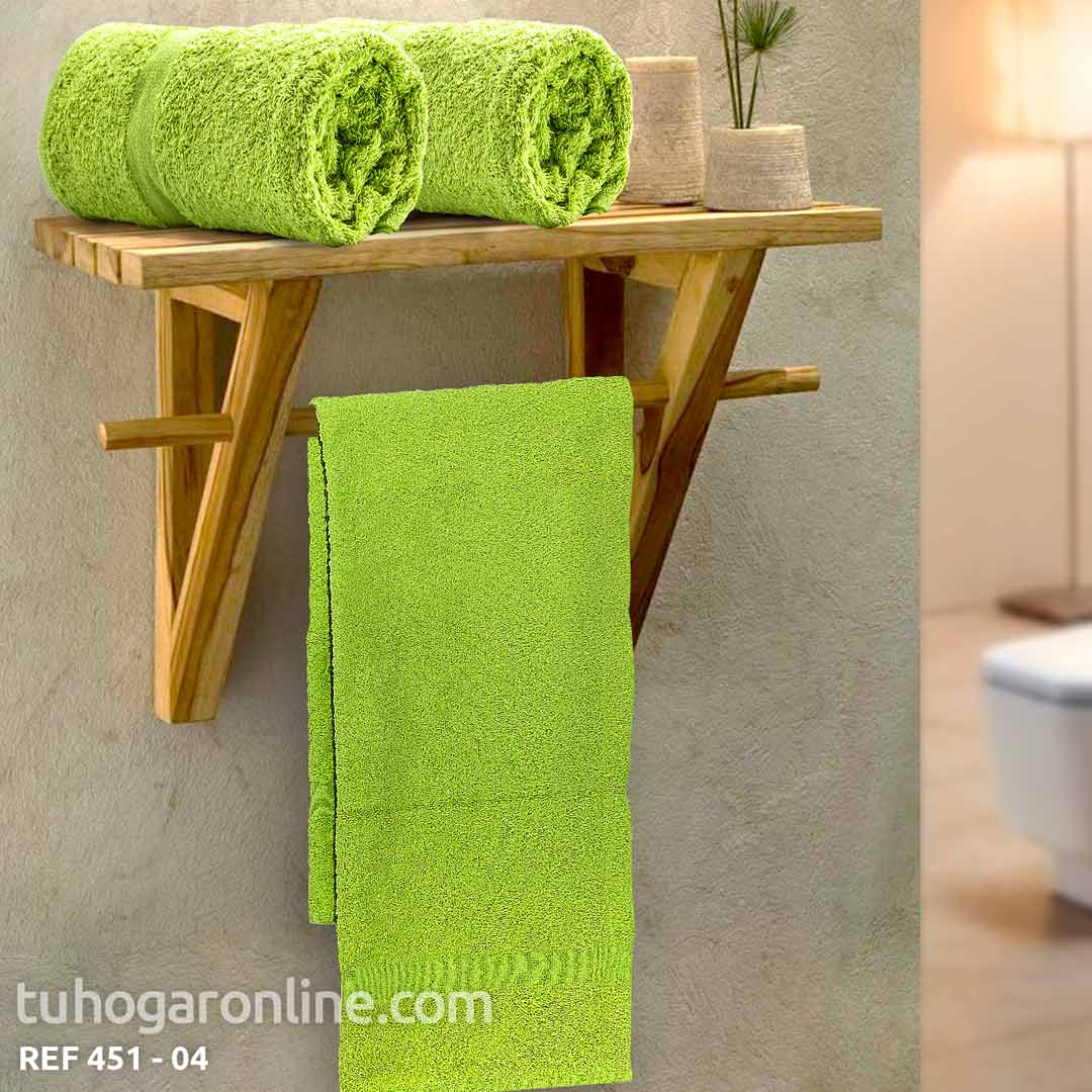 TOALLA SOLO FONDO VERDE CLARO MANOS 40X70